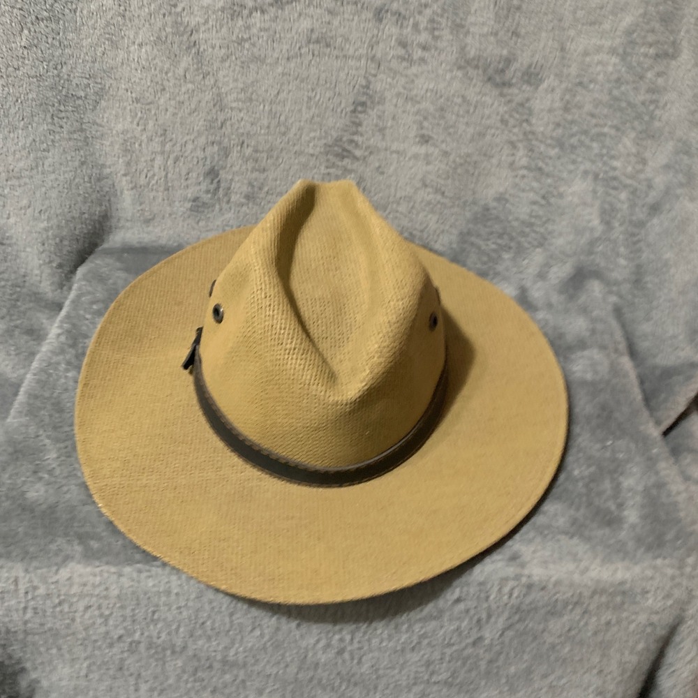 Nicol Hats International Tan Woven Straw Fedora Sun Hat Mexico Mens‎ Medium